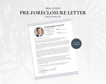 Real Estate Pre-Foreclosure Letter, Foreclosure Prospecting Letter Template, Pre-Closure Letters, Realtor Flyer, Real Estate Mailer