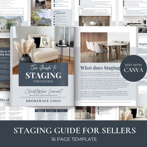 Real Estate Home Staging Guide, Staging Checklist, New Home Staging List, Realtor Listing Presentation, Seller Guide, Real Estate Marketing