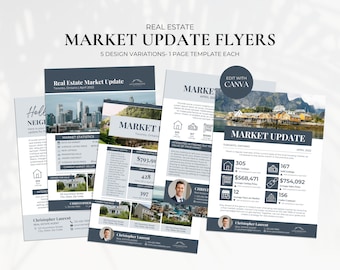 Real Estate Market Update Flyers, Market Report, Real Estate Flyer, Housing Market Update, Market Analysis, Realtor Market Stats