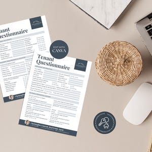 House Rental Questionnaire Real Estate Tenant Questionnaire Form, Rental Intake Form, Rental ...