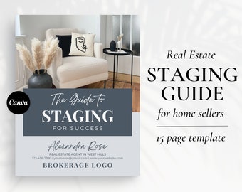 Real Estate Home Staging Guide, Staging Checklist, New Home Staging List, Realtor Listing Presentation, Seller Guide, Real Estate Marketing