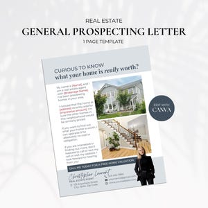 Real Estate Prospecting Letter, Real Estate Letter Template Canva, Realtor Letters to Sellers, Property Letter, Real Estate Farming Letter