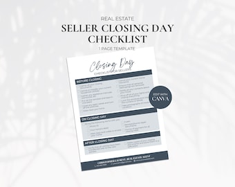 Seller Closing Day Checklist, Real Estate Closing Checklist, Real Estate Marketing, Realtor Checklist, Home Seller Roadmap, Seller Timeline