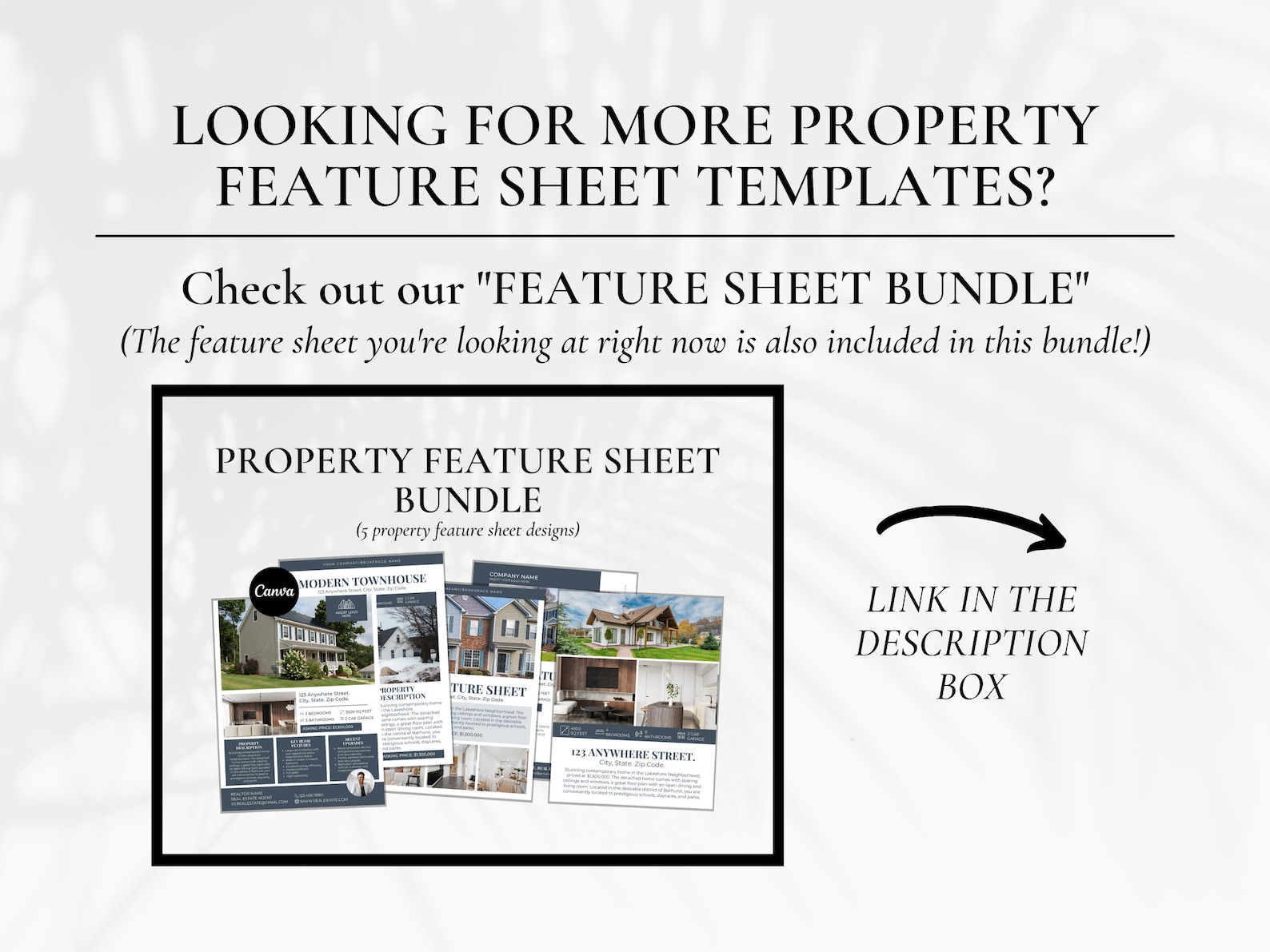 Real Estate Home Feature Sheet Template, Property Flyer, Real Estate ...