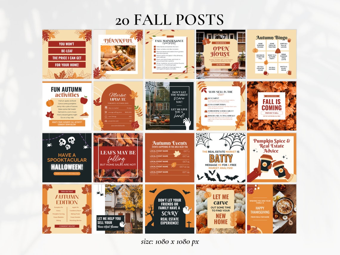 Fall Real Estate Marketing Bundle, Fall Real Estate Pop By, Fall