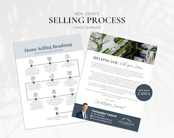 Feuille de route du vendeur d'une maison, dépliant sur le processus de vente d'une maison, dépliant de prospection de vente de maison, guide de vente d'une maison, marketing pour les agents immobiliers