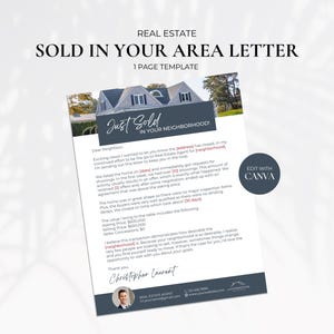 Carta de Bienes Raíces para Agricultura Vecinal, Carta de Venta en su Vecindario, Carta de Prospección de Agentes Inmobiliarios, Marketing Inmobiliario, Recién Vendido