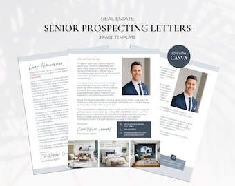 May include: Three pages of a real estate prospecting letter template. The template includes a letter to a homeowner, a letter to a potential client, and a page with a photo of a real estate agent. The letters are written in a friendly and professional tone and offer to help homeowners with their real estate needs.