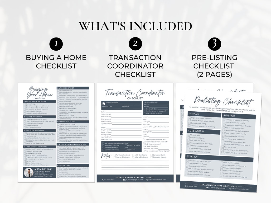 Real Estate Checklist Bundle Listing Checklist for Realtors - Etsy