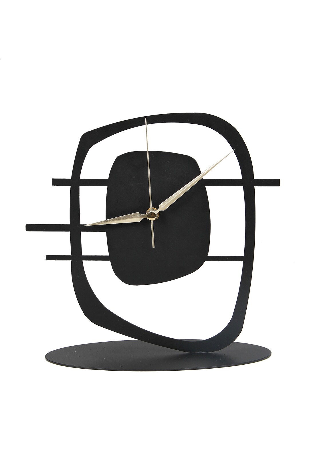 Desk Clock, Modern Metal Black Desk Shelf O'clock , Modern Design