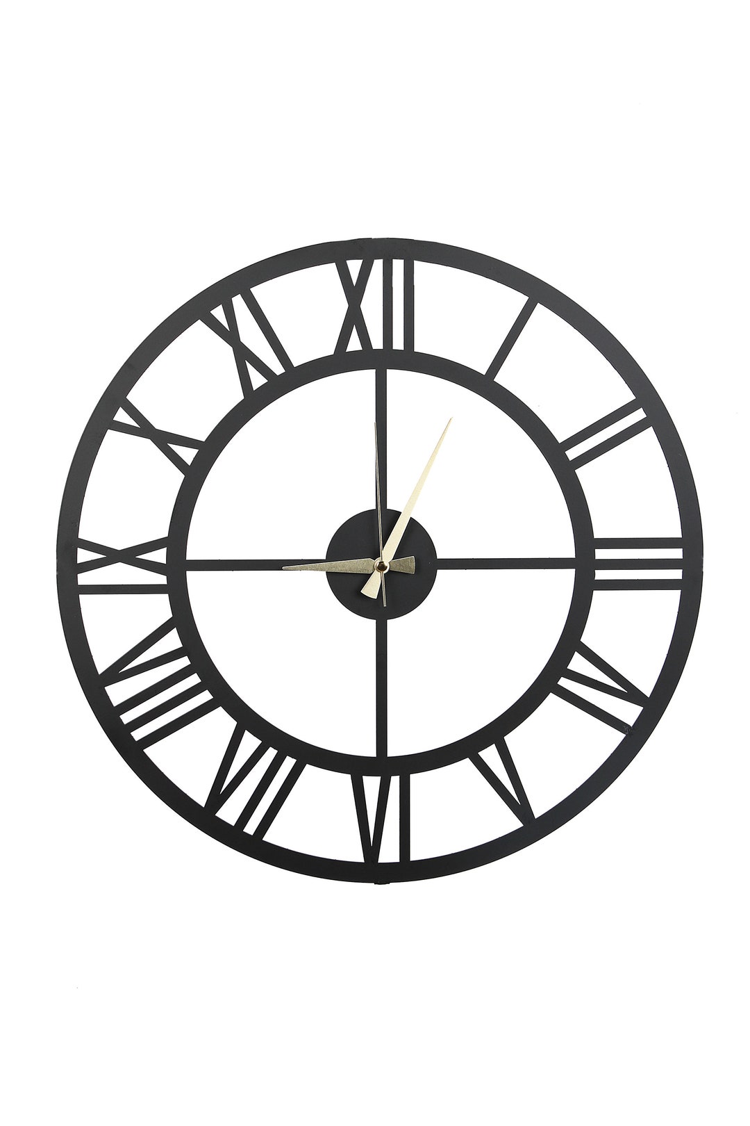 Metal Black/black Roman Wall Clock, Classic Metal Antique Industrial