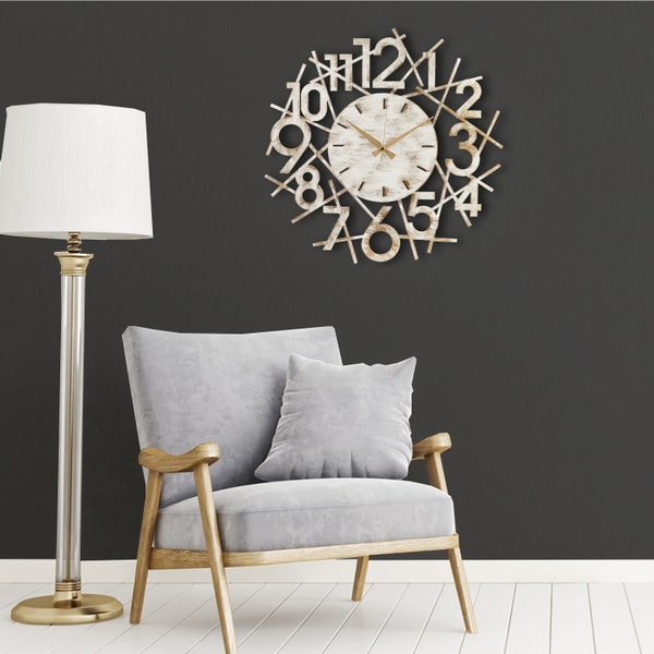 White Skeleton Wall Clock Etsy
