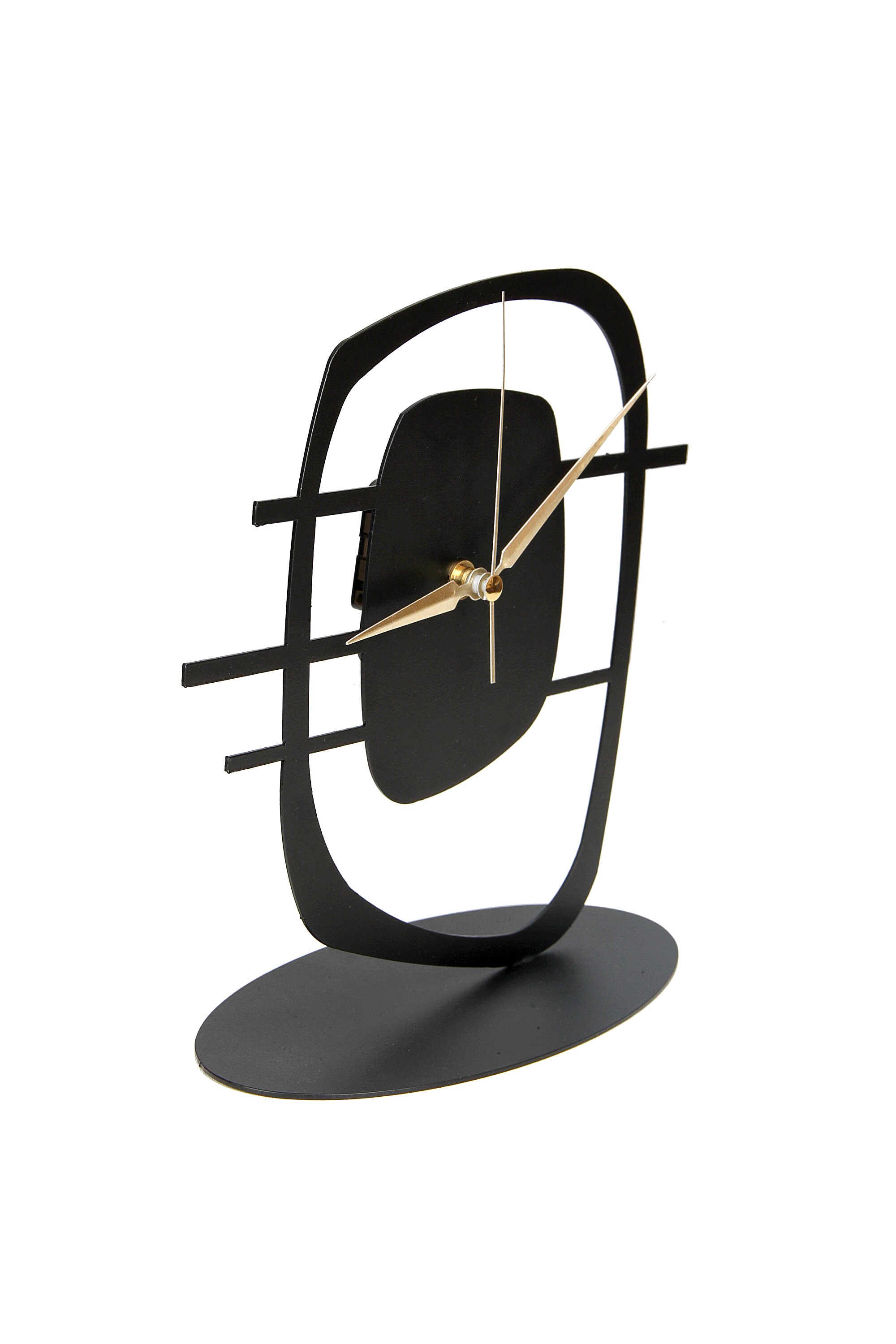 Desk Clock Modern Metal Black Desk Shelf O'clock Modern Etsy