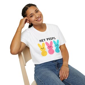 Easter T-Shirt, Peeps Easter Unisex Tee, Colorful Easter Apparel, Peeps T-shirts, Unisex Softstyle T-Shirt