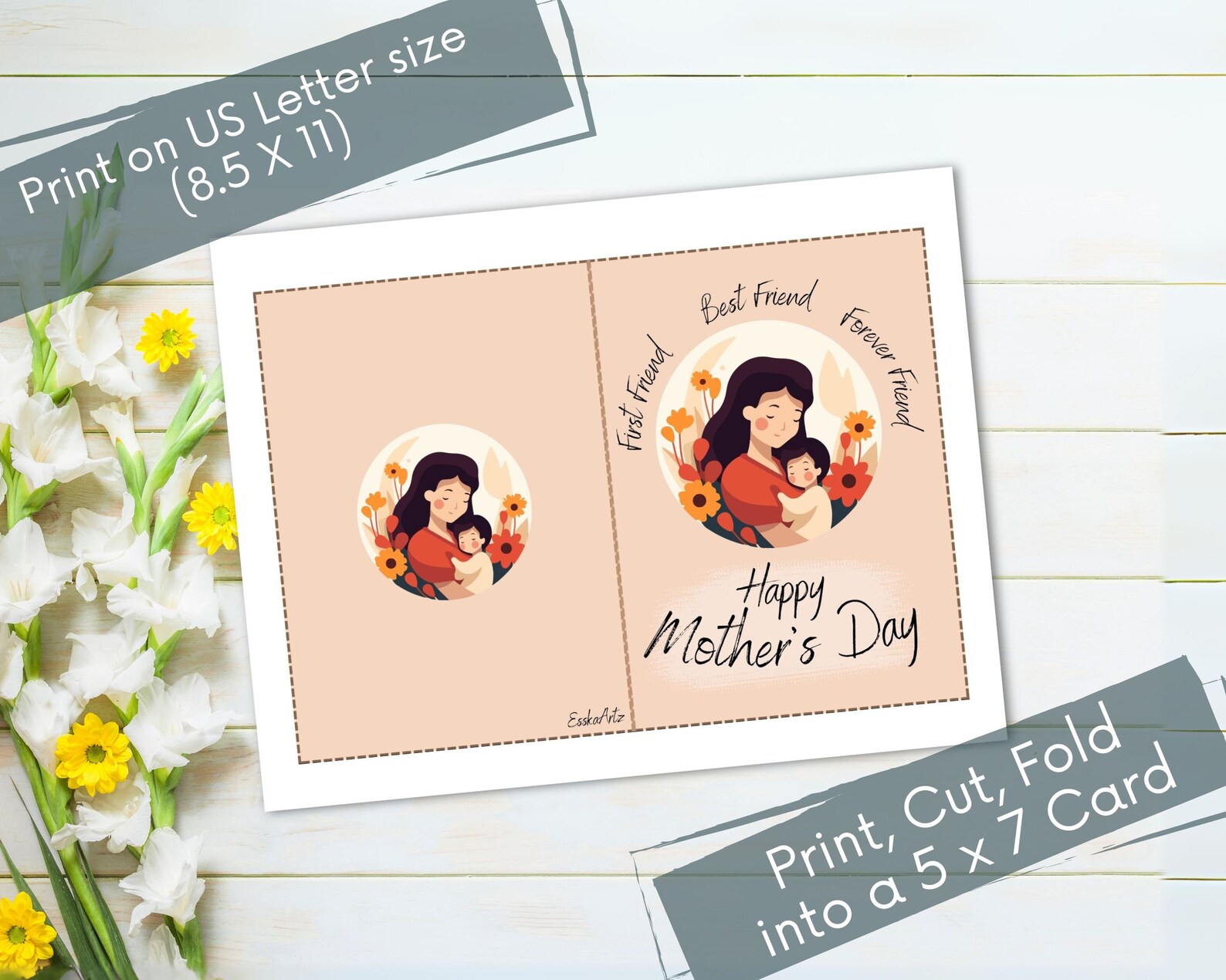 Printable Mother's Day Card, Digital Download, Instant Download ...