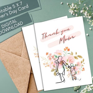 Mother&#39;s Day Card, Printable Mother&#39;s Day Cards, Digital Download Cards,