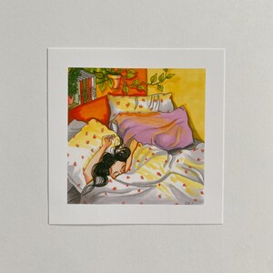 Art Print of Original, Marker Illustration: Sunny morning -  5&quot;X5&quot; PRINT