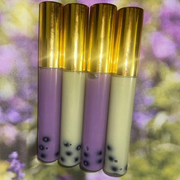 Boba Lip Gloss. You choose Taro or Matcha. Free shipping & gift with any purchase!