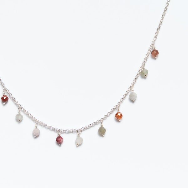 Collana Donna In Argento 925 Con Ciondolo Pietra Naturale - Lapislazzuli, Amazzonite O Pietra Del Sole