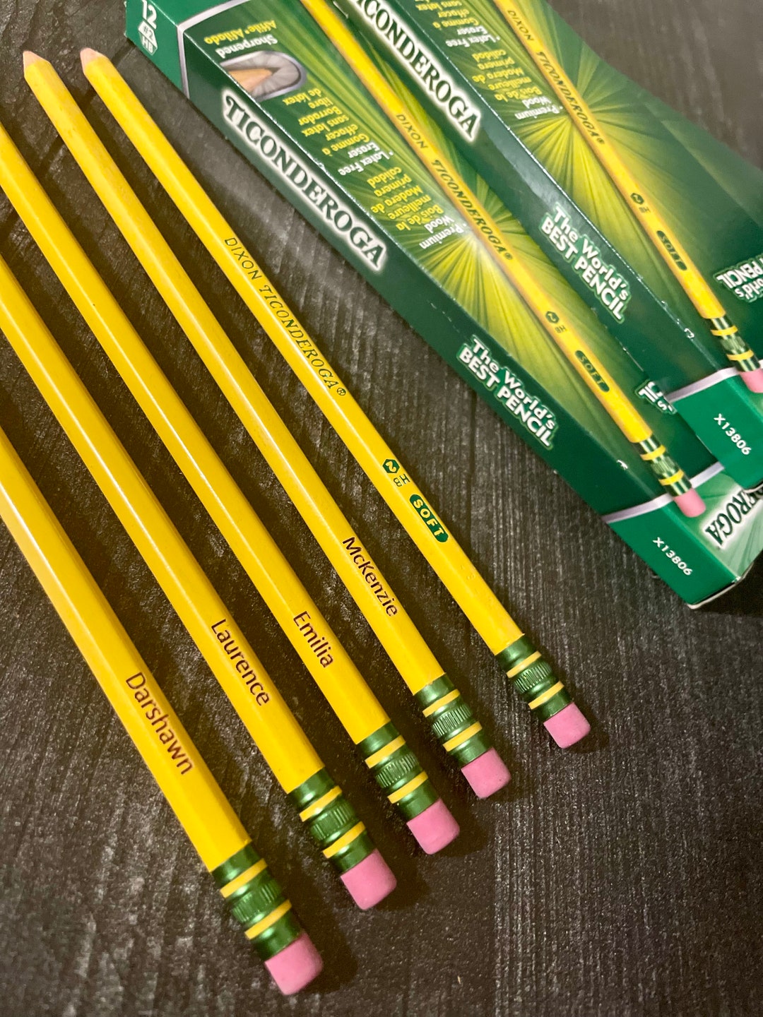 Set of 12 Name Engraved Ticonderoga 2 Pencils Etsy