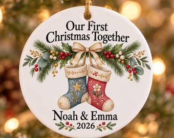 Personalized Couples First Christmas Ornament Personalized Newlywed Christmas Ornament with Names and Date