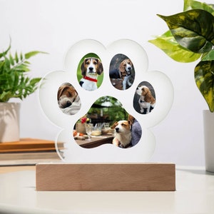 Pet Memorial Gift, Personalized Dog Memorial Acrylic Paw Print Plaque, Custom Pet Loss Keepsake, Sympathy Gift, Pet Memorial Plaque