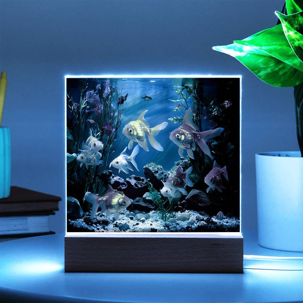 Acrylic Goldfish Aquarium LED Night Light: Ocean Lover Decor - Etsy