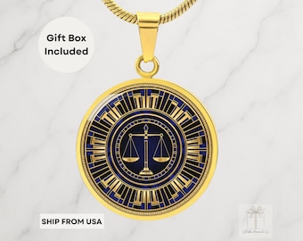 Libra Zodiac Necklace, Gold Horoscope Circle Pendant for Libra Sign, Astrology Jewelry for Her