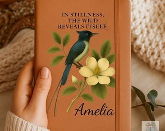 Personalized Vegan Leather Journal, Bird Watcher Gift, Thoughtful Gifts for Bird Watching Enthusiasts, Nature Journal for Birders