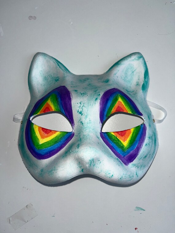 Carnival Cat Mask Therian Full Head Mascara Latex Halloween Party Cosplay  Funny Animal Face Rave Novelties