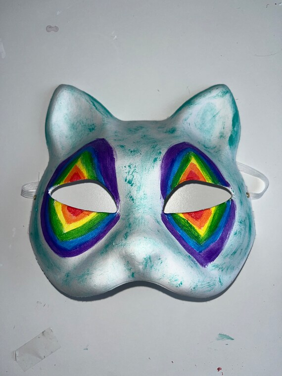 Cat Mask Rave Festival Cosplay Animal Latex Mascara Head Hood