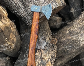 Tomahawk in acciaio di Damasco, ascia da caccia, ascia da campeggio, regalo perfetto fatto a mano per lui, regalo per papà