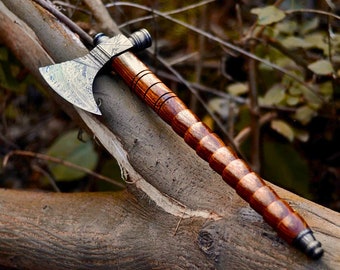 Damascus Steel Tomahawk, Hatchet Axe Hunting Camping Axe Handmade Perfect Gift for Him, Best Birthday & Anniversary Gift For Him