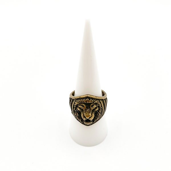 Bronze Finished Solid Brass Lion Head Adjustable Ring