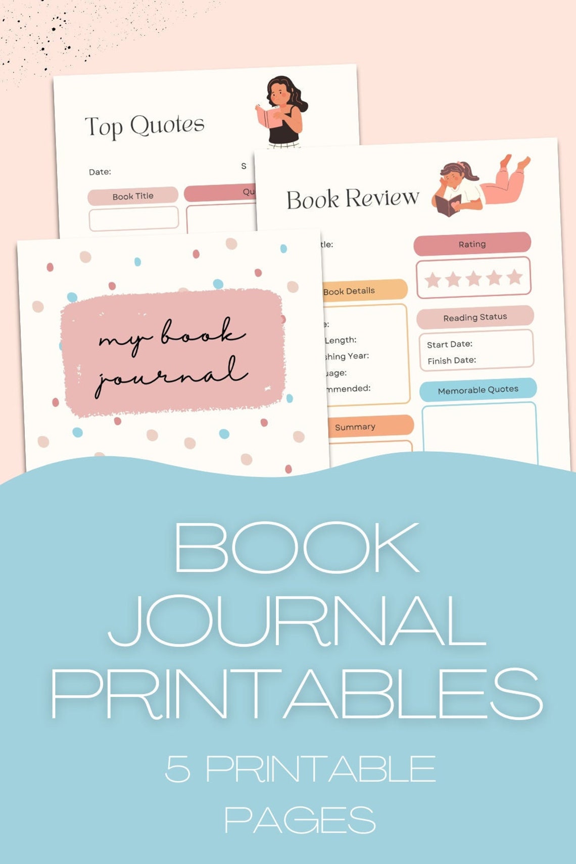 Reading Journal Printable PDF | Etsy