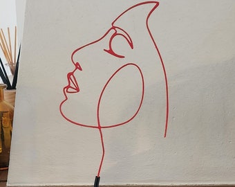 Line Sculpture Line Profile Woman in 3D printing