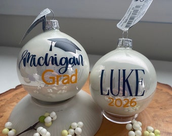 Maize and Blue Michigan (Ann Arbor) Personalized Graduation Ornament, Perfecr for the U of M Graduate