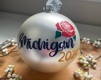 Gold or Silver Maize and Blue Michigan (Ann Arbor) Ornament