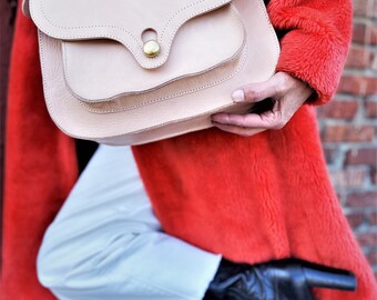 Leather Saddle Bag - Natural Vegetable Tan - Handmade Leather Bag - Vintage Inspired - Crossbody - VegTan Leather Shoulder Bag - Made In USA