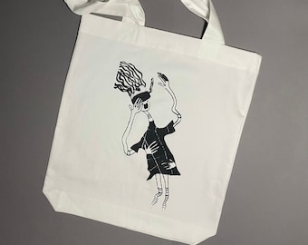 Feminist tote bag, cotton canvas with print