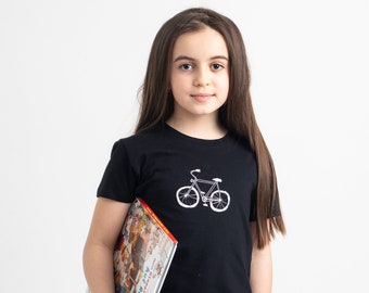 Kids Organic Cotton T-Shirt: Bicycle Print, Eco-Friendly Summer Shirt