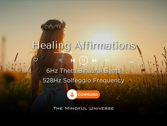 Healing Affirmations  - Theta Binaural Beats - 528Hz - Brainwaves Meditation Music