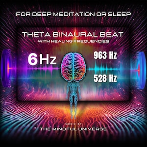 Theta Binaural Beats - 6 Hz Theta Brainwaves + 528 Hz, 963 Hz Frequencies - Deep Meditation - Fall Asleep Fast
