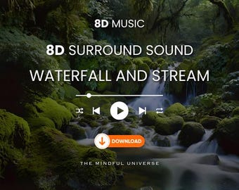 Waterfall & Stream Meditation Music: Relaxing Nature Sounds | 8D Audio (Digital Download)