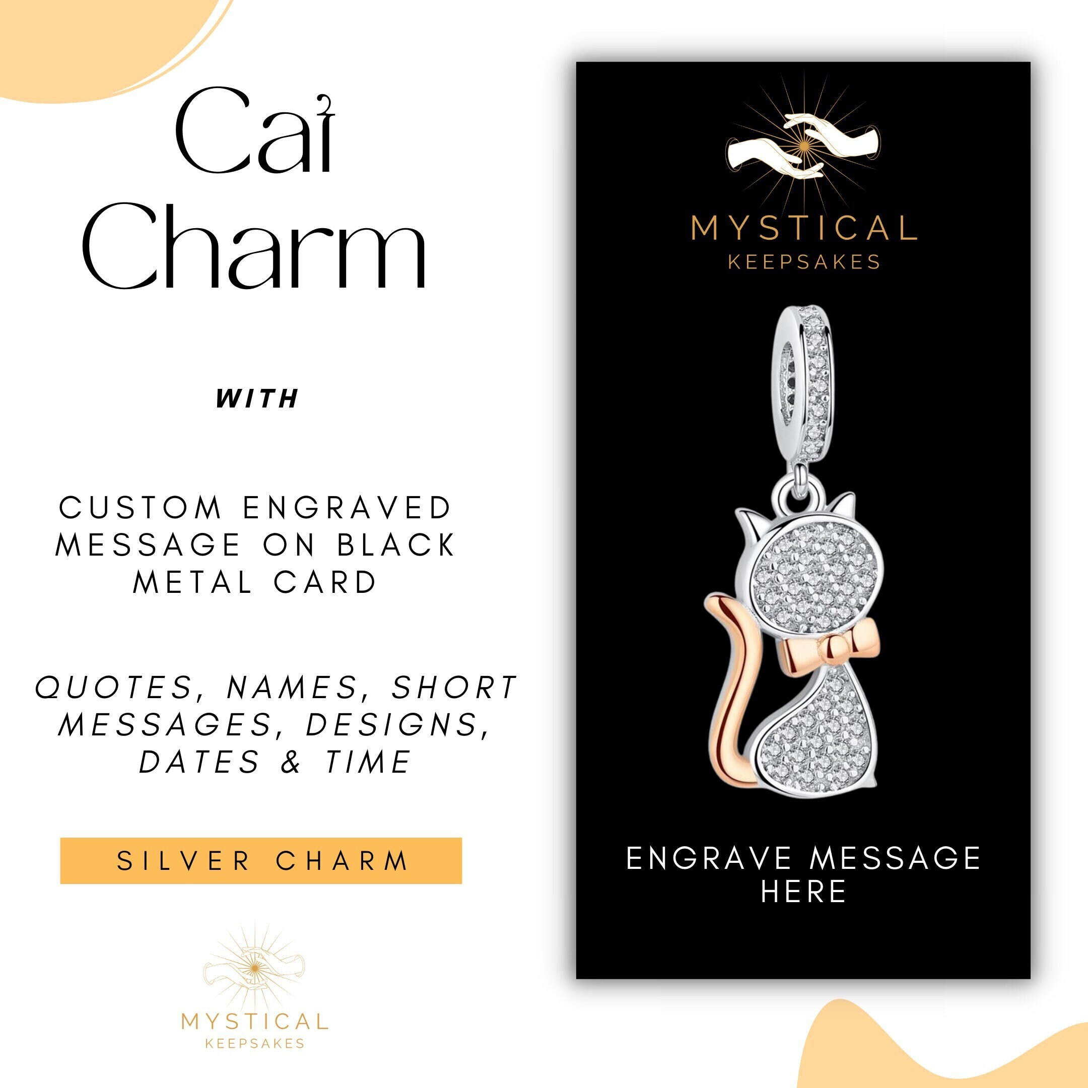 Cat Charm Rose Gold Cat Kitten Charm 
