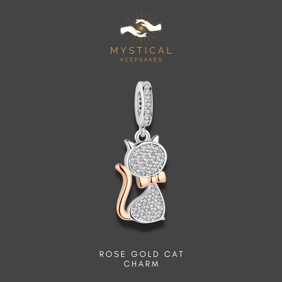 Cat Charm Rose Gold Cat Kitten Charm 