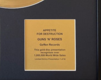 GUNS N' ROSES - Appetite for Destruction | Gold Record & CD