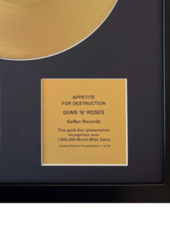 GUNS N' ROSES - Appetite for Destruction | Gold Record & CD