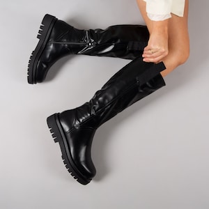 Womens Flat Boots Etsy UK