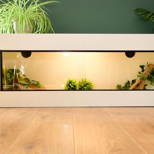 4ft Modern White Reptile Vivarium - LED Light Included